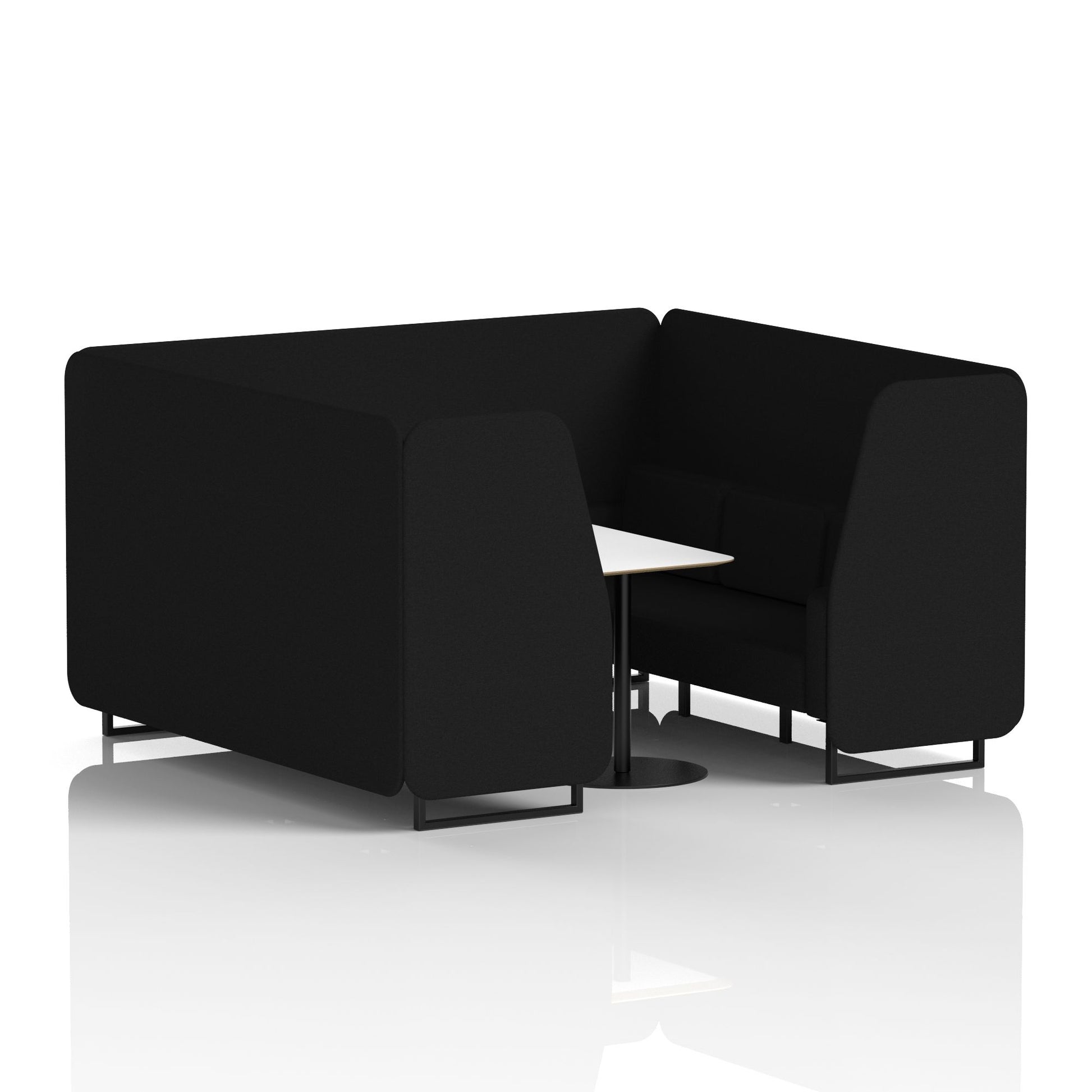 Brixworth Booth With Black Legs And White Table In Single Tone