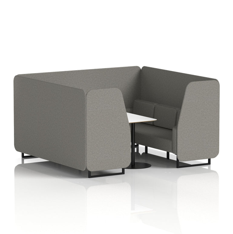Brixworth Booth With Black Legs And White Table In Single Tone