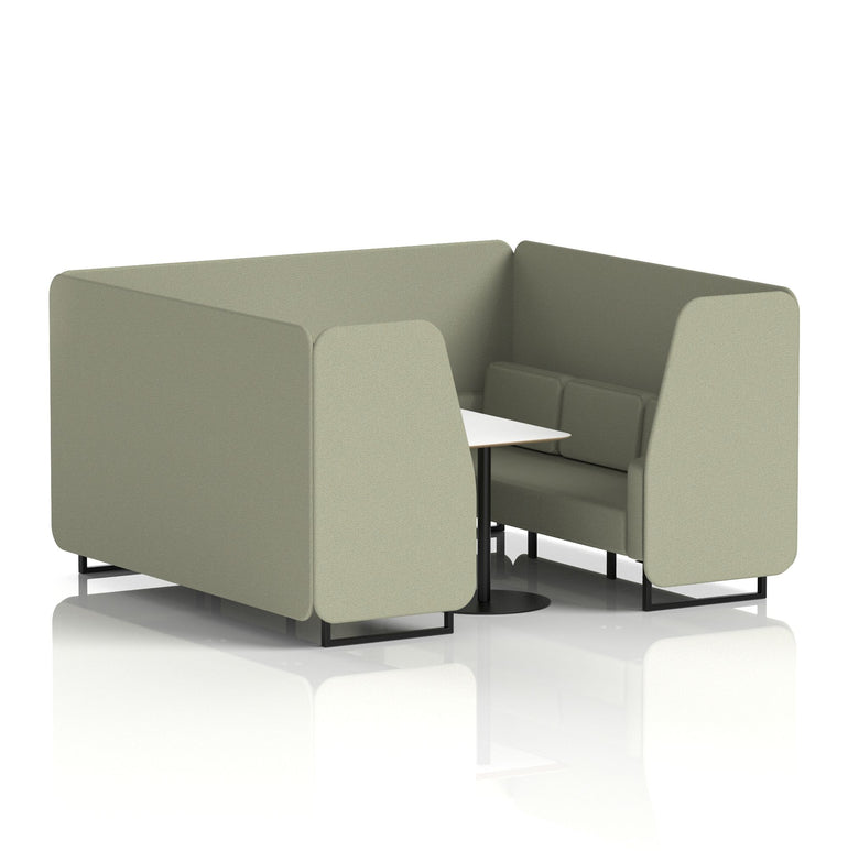 Brixworth Booth With Black Legs And White Table In Single Tone