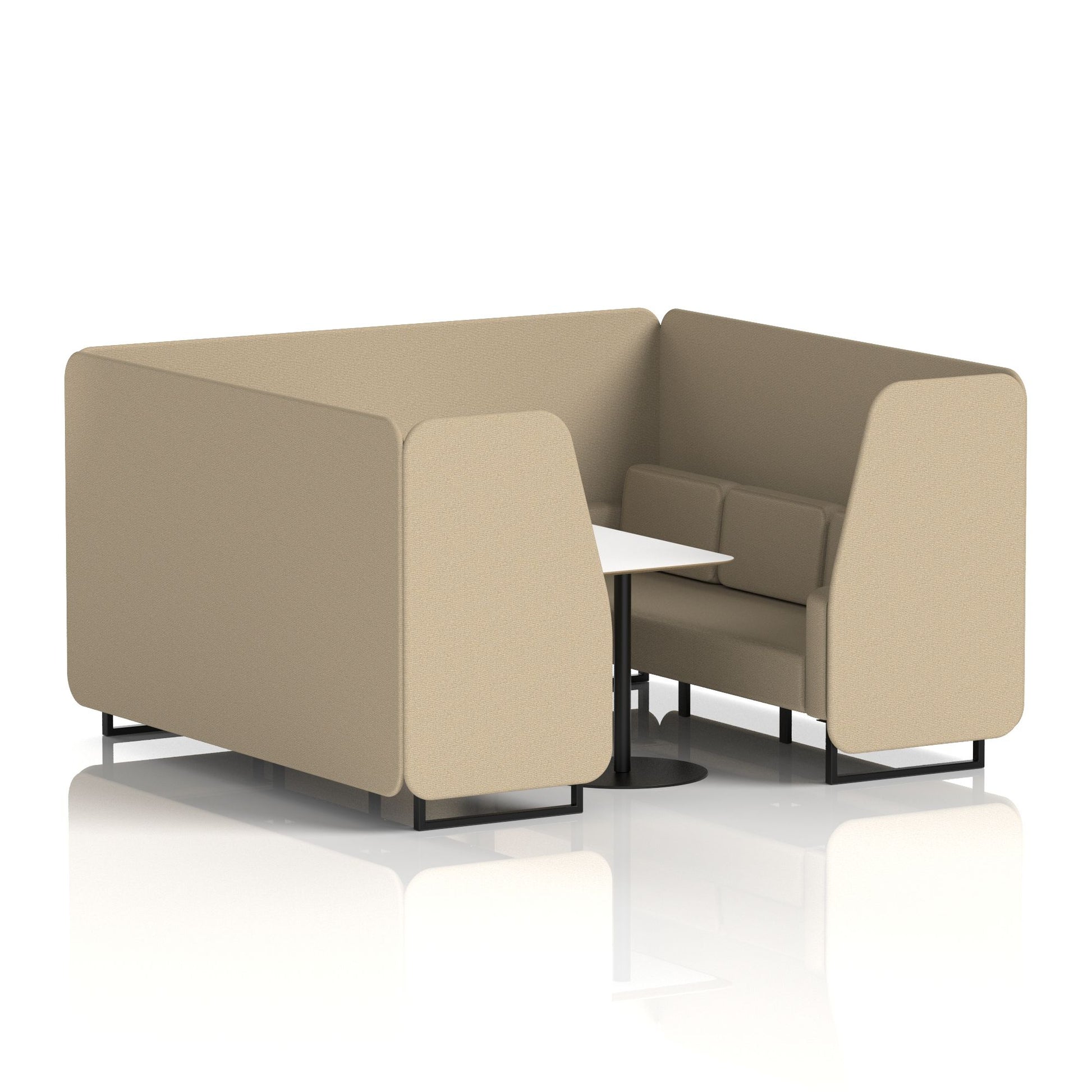 Brixworth Booth With Black Legs And White Table In Single Tone