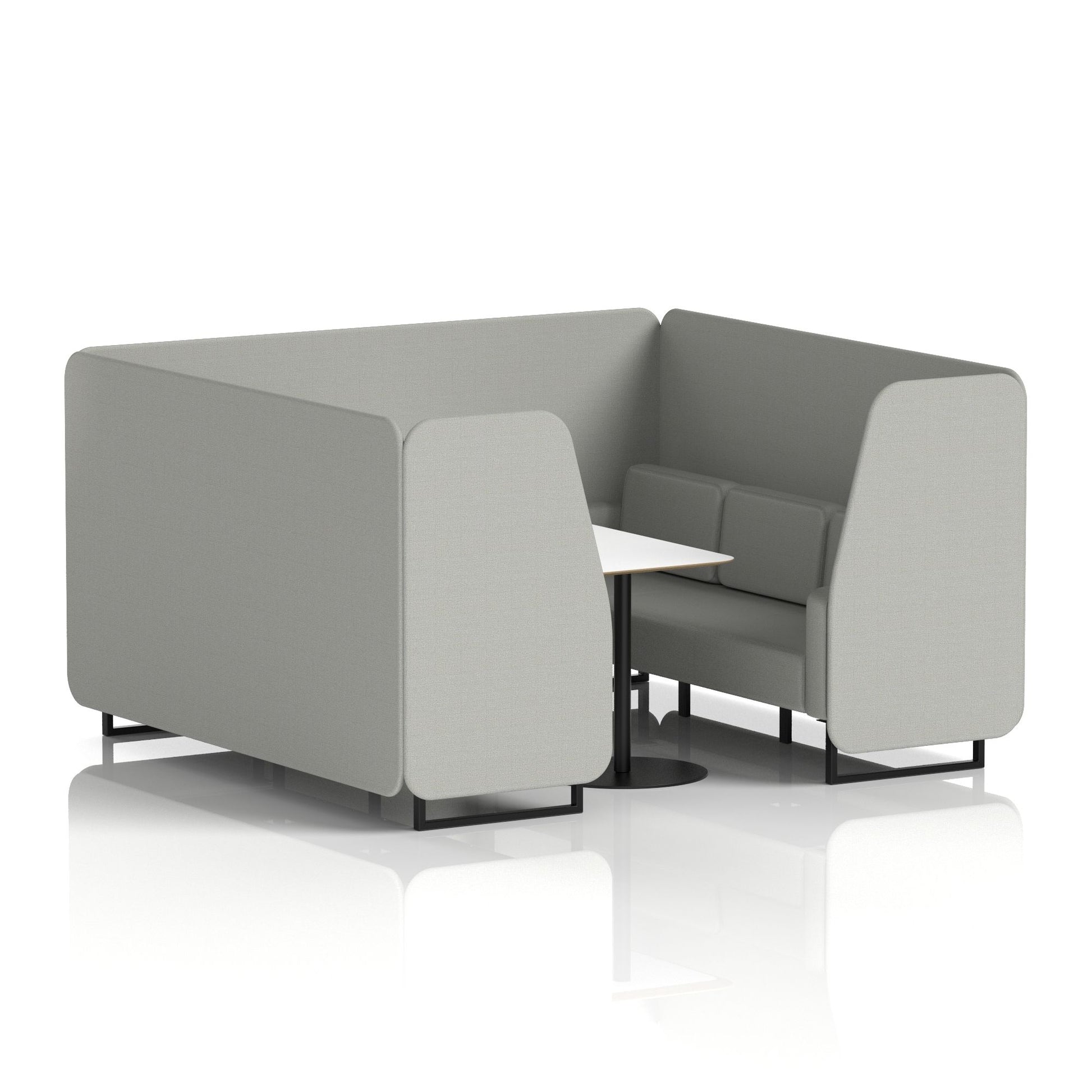 Brixworth Booth With Black Legs And White Table In Single Tone