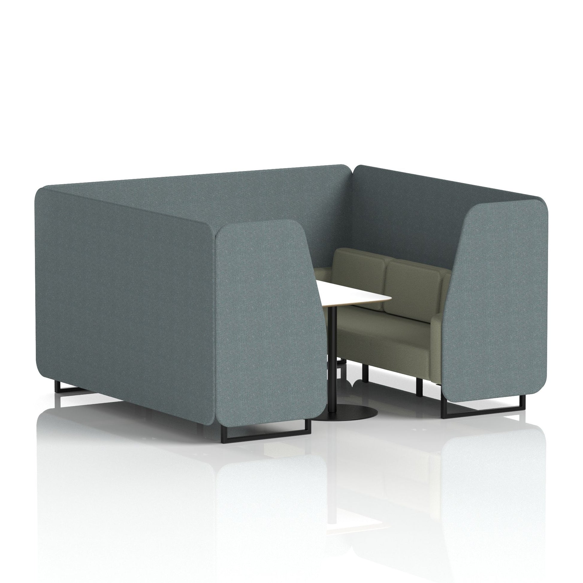 Brixworth Booth With Black Legs And White Table In Two Tone