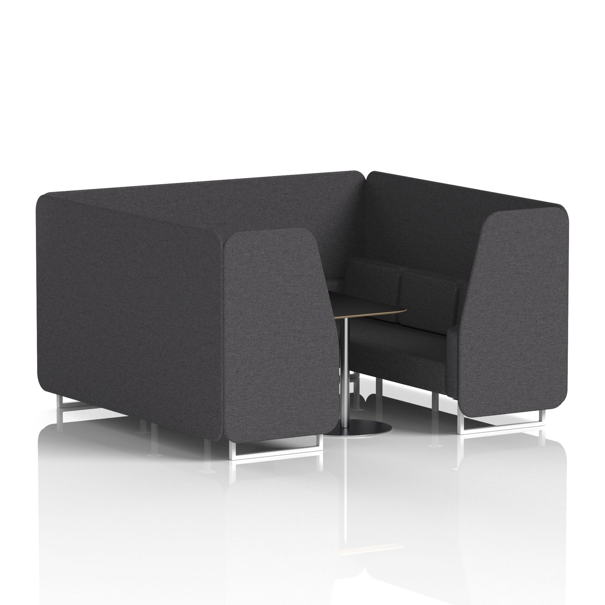 Brixworth Booth With White Legs And Black Table In Single Tone