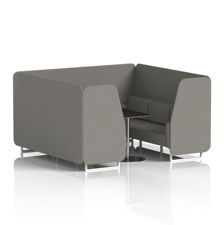 Brixworth Booth With White Legs And Black Table In Single Tone