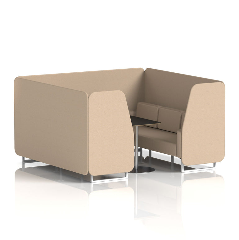 Brixworth Booth With White Legs And Black Table In Single Tone