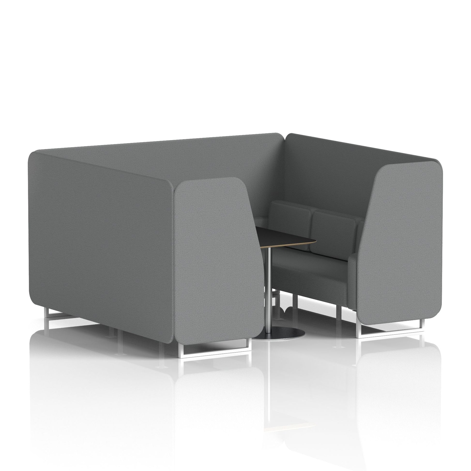 Brixworth Booth With White Legs And Black Table In Single Tone