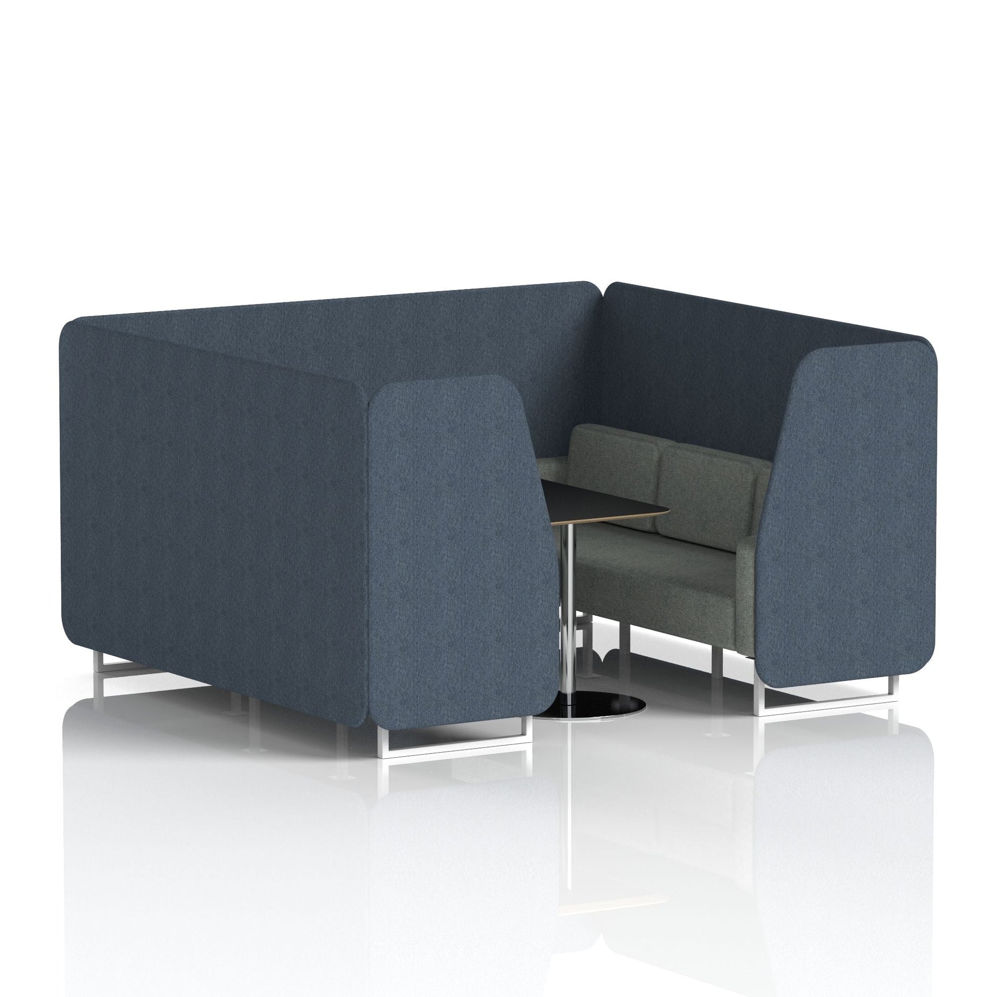 Brixworth Booth With Black Table In Two Tone