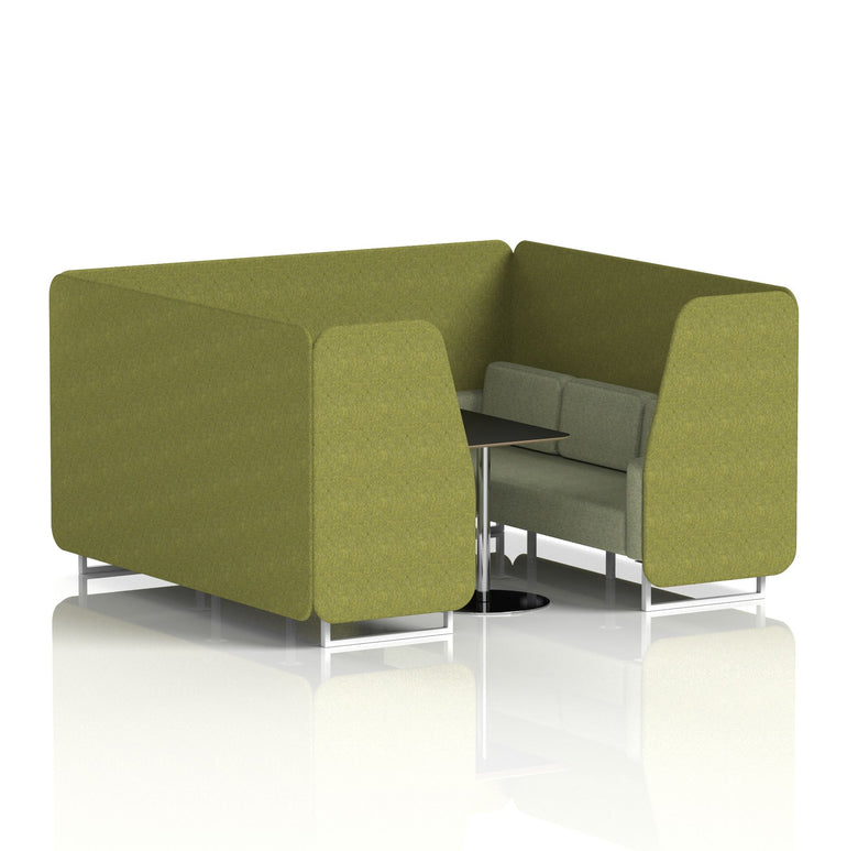 Brixworth Booth With White Legs And Black Table In Two Tone