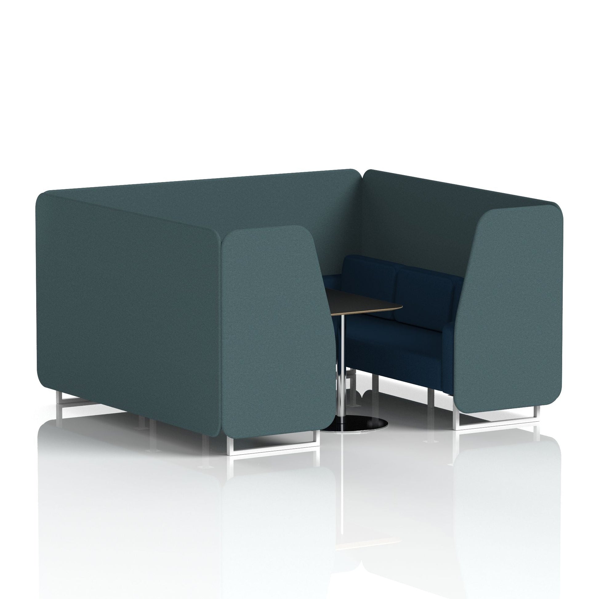 Brixworth Booth With Black Table In Two Tone
