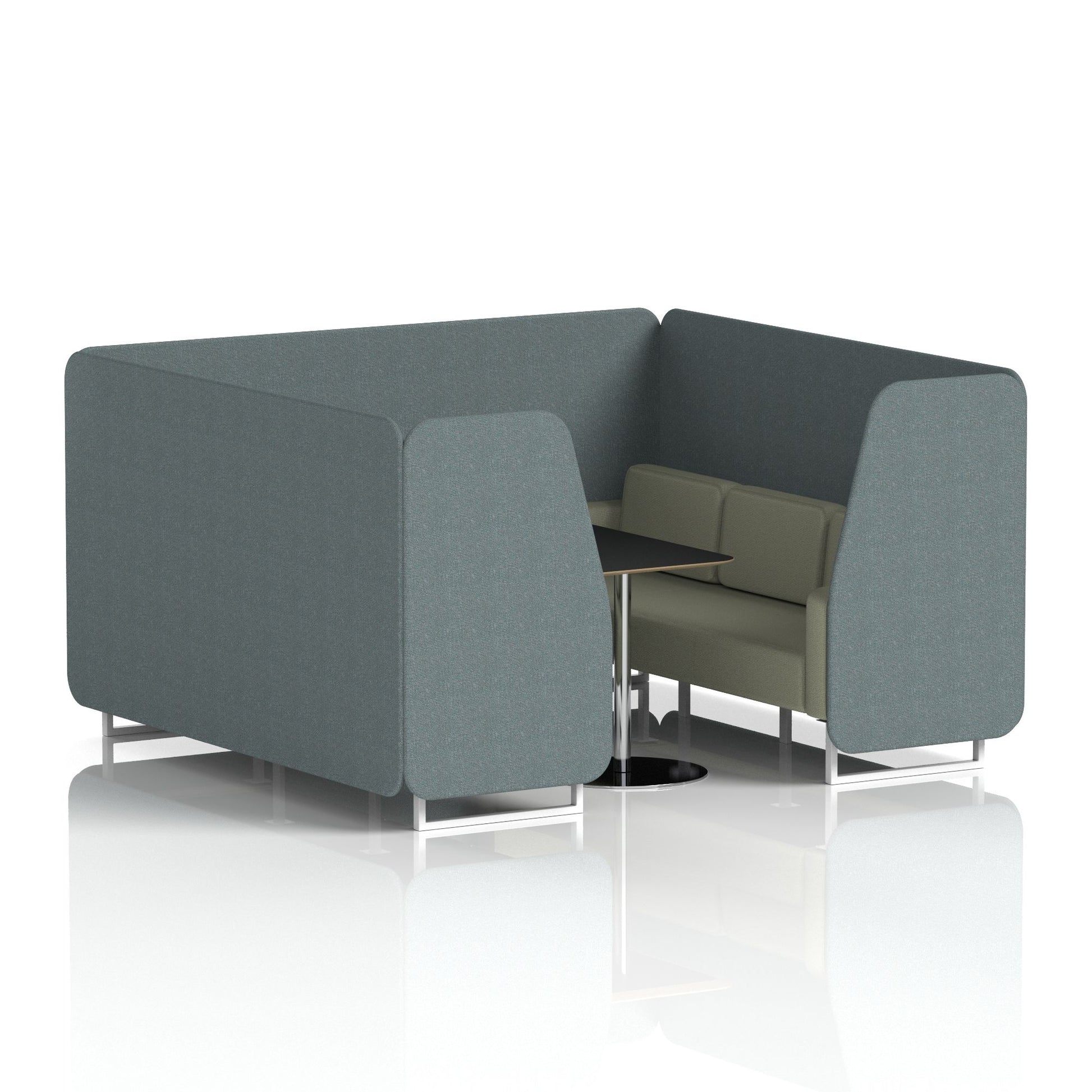 Brixworth Booth With White Legs And Black Table In Two Tone