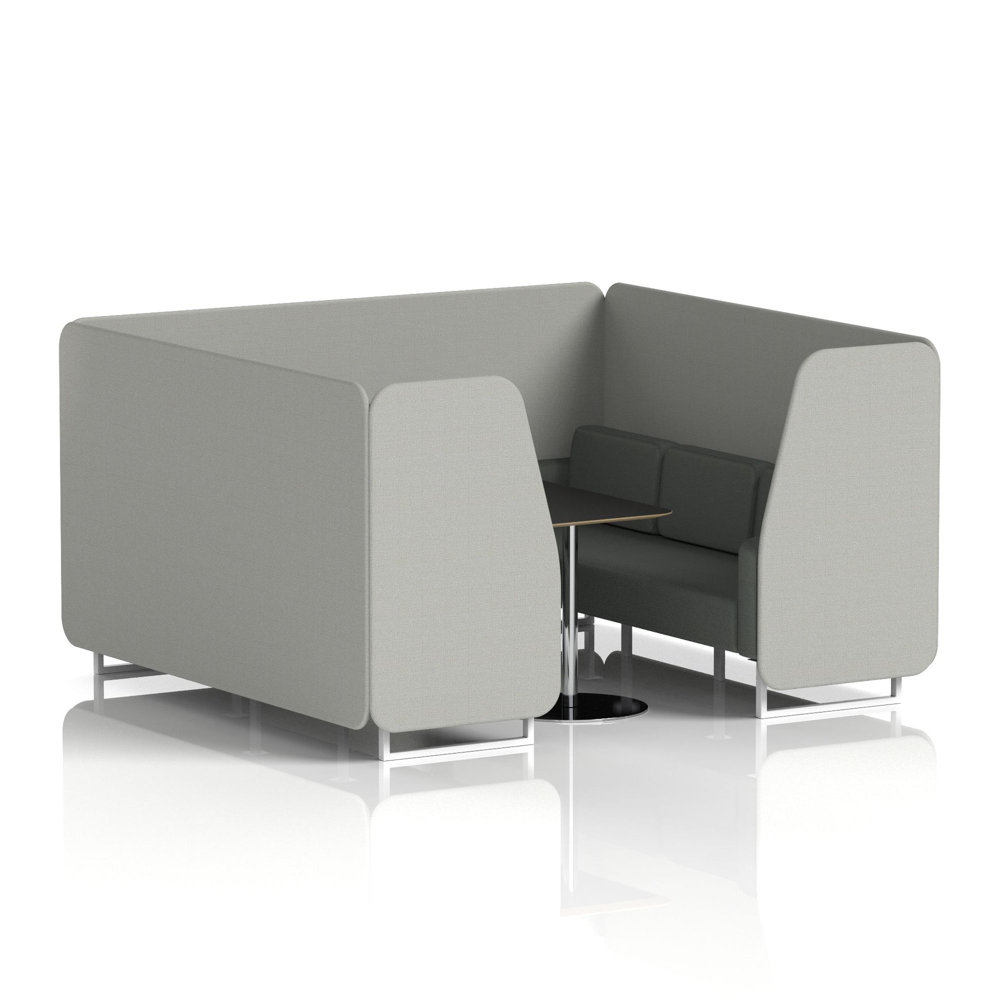 Brixworth Booth With White Legs And Black Table In Two Tone