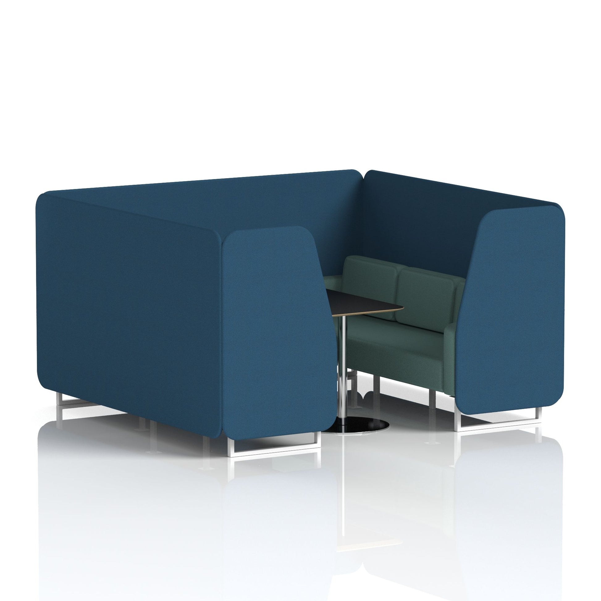 Brixworth Booth With White Legs And Black Table In Two Tone
