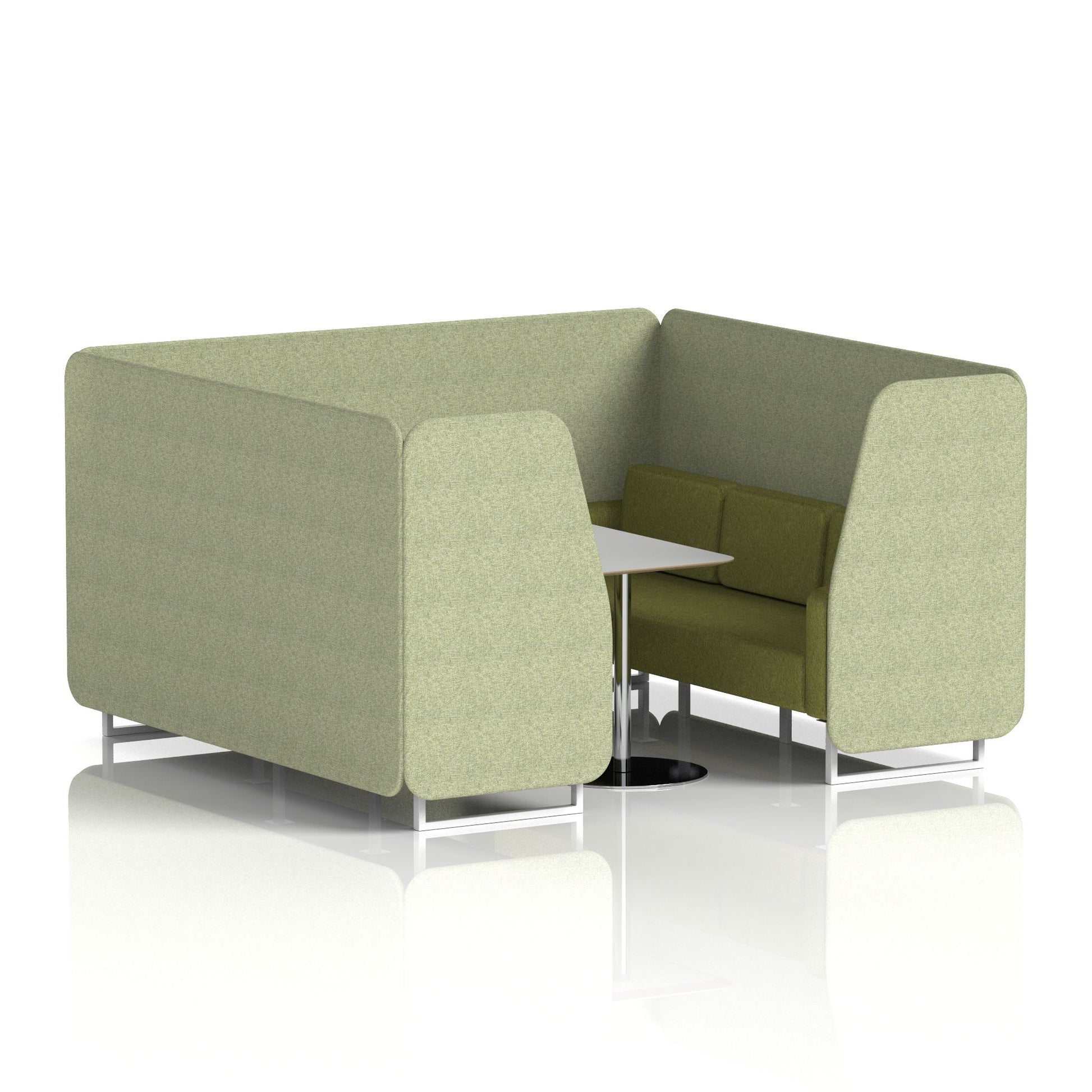 Brixworth Booth With White Legs And Grey Table In Two Tone