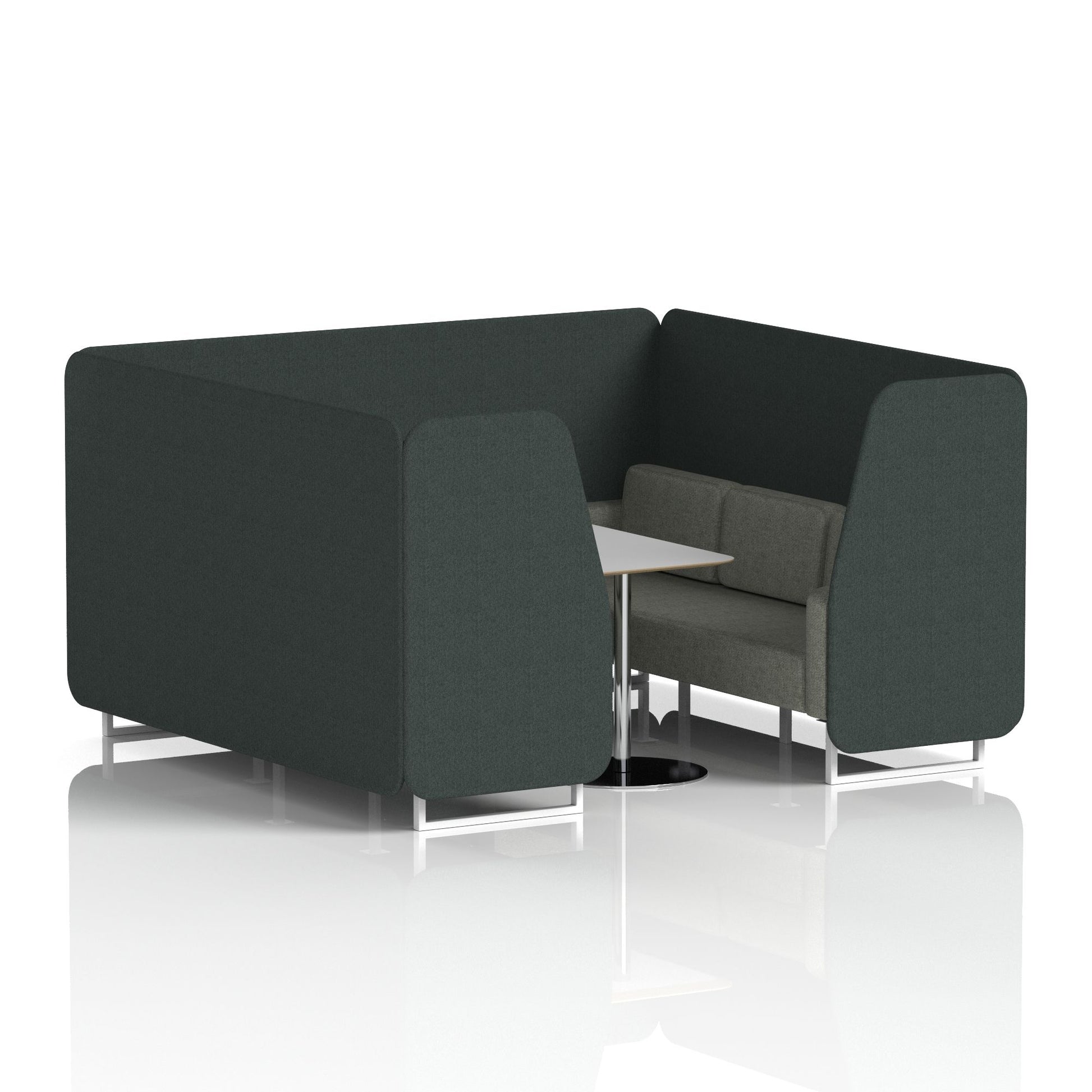 Brixworth Booth With White Legs And Grey Table In Two Tone