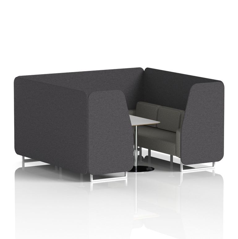 Brixworth Booth With White Legs And Grey Table In Two Tone