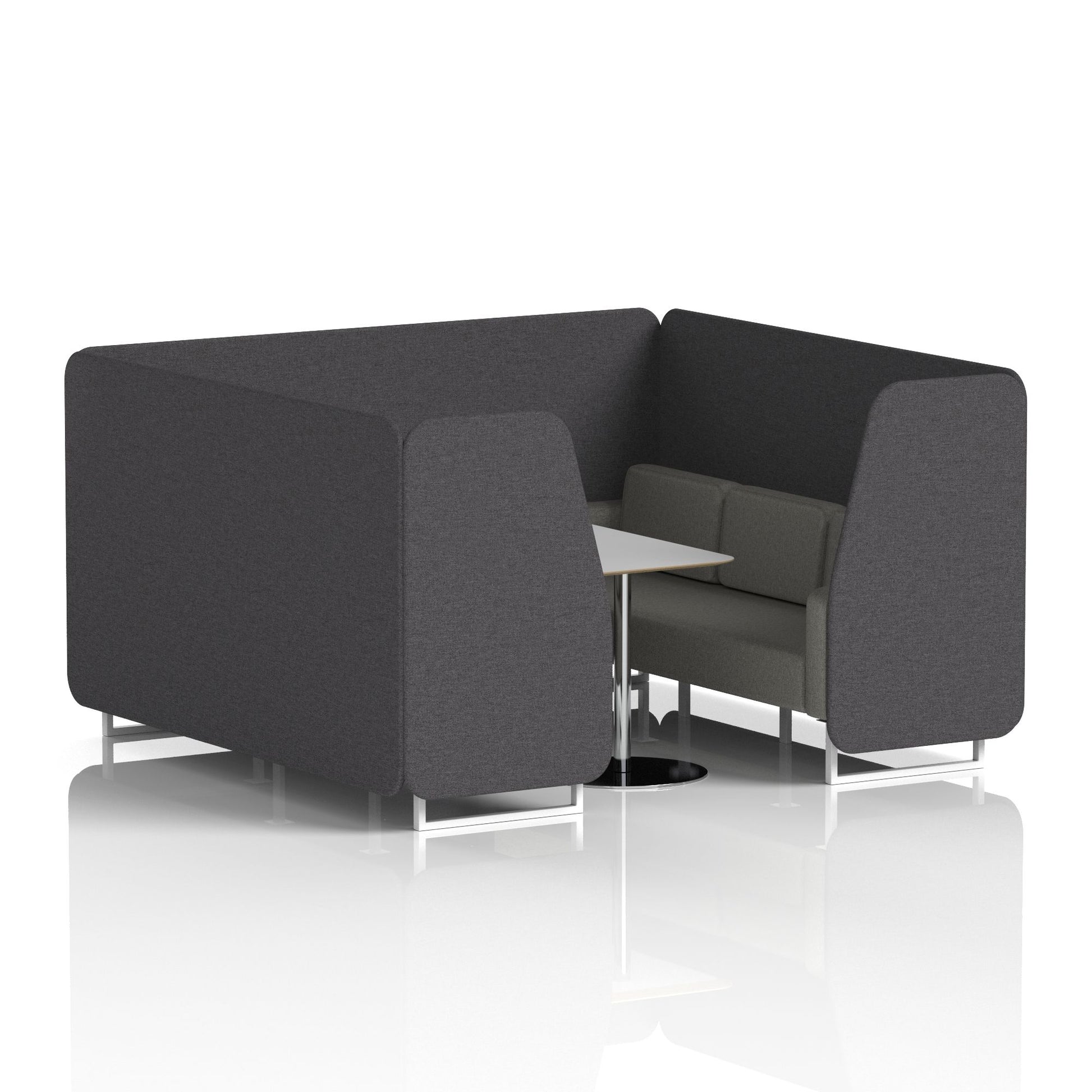 Brixworth Booth With White Legs And Grey Table In Two Tone