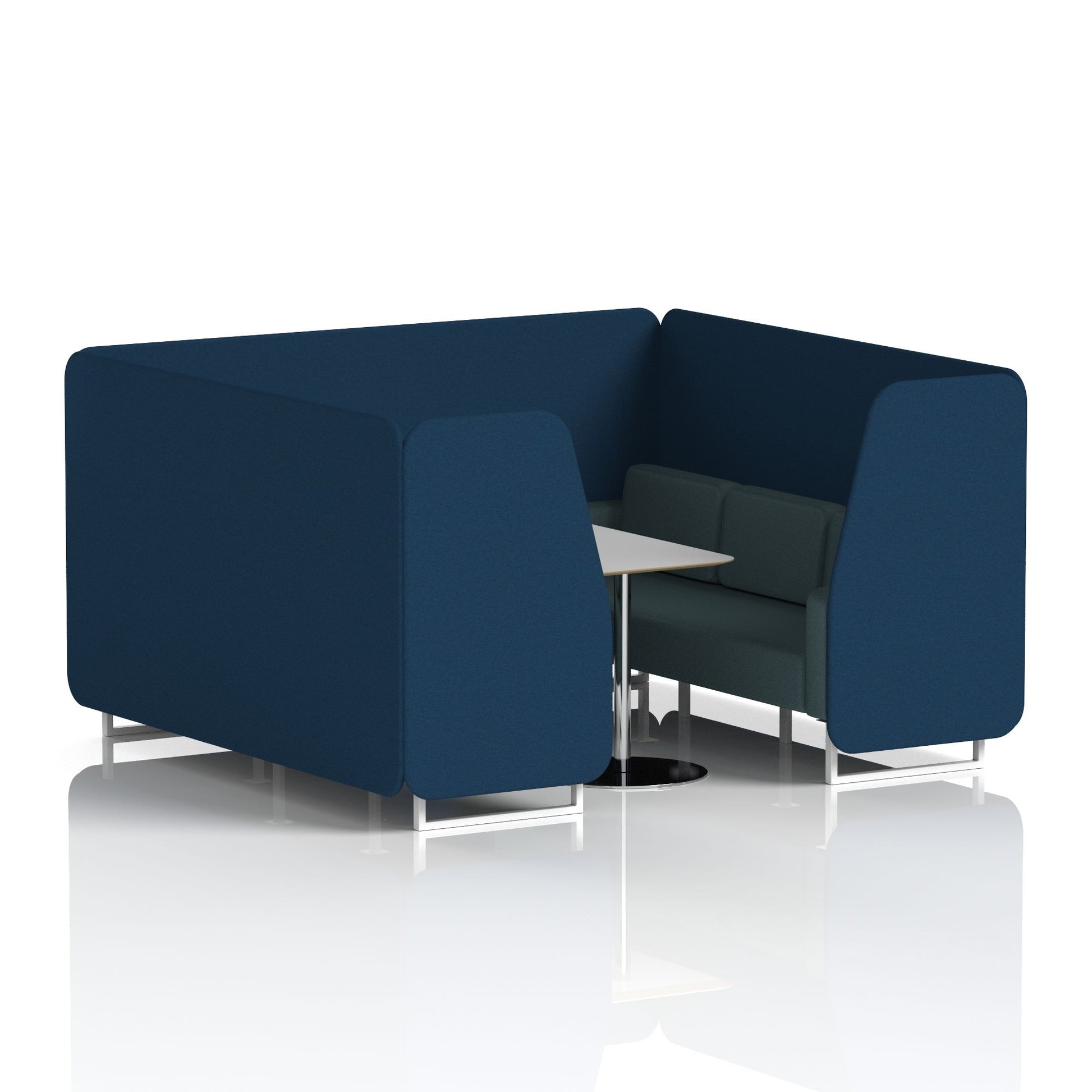 Brixworth Booth With White Legs And Grey Table In Two Tone