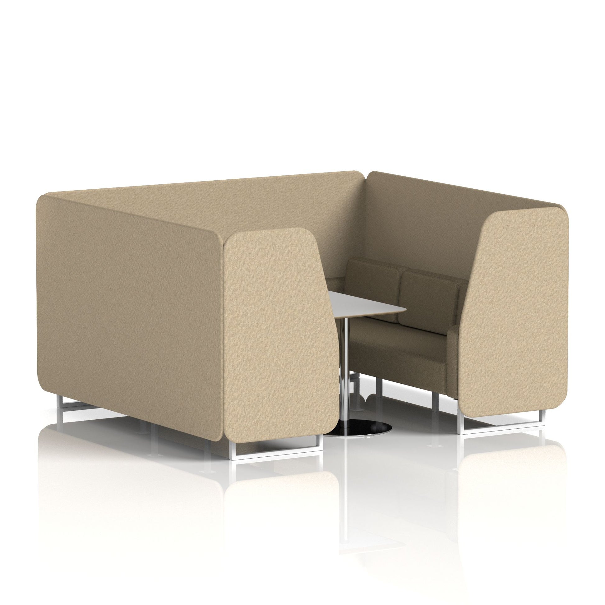 Brixworth Booth With White Legs And Grey Table In Two Tone