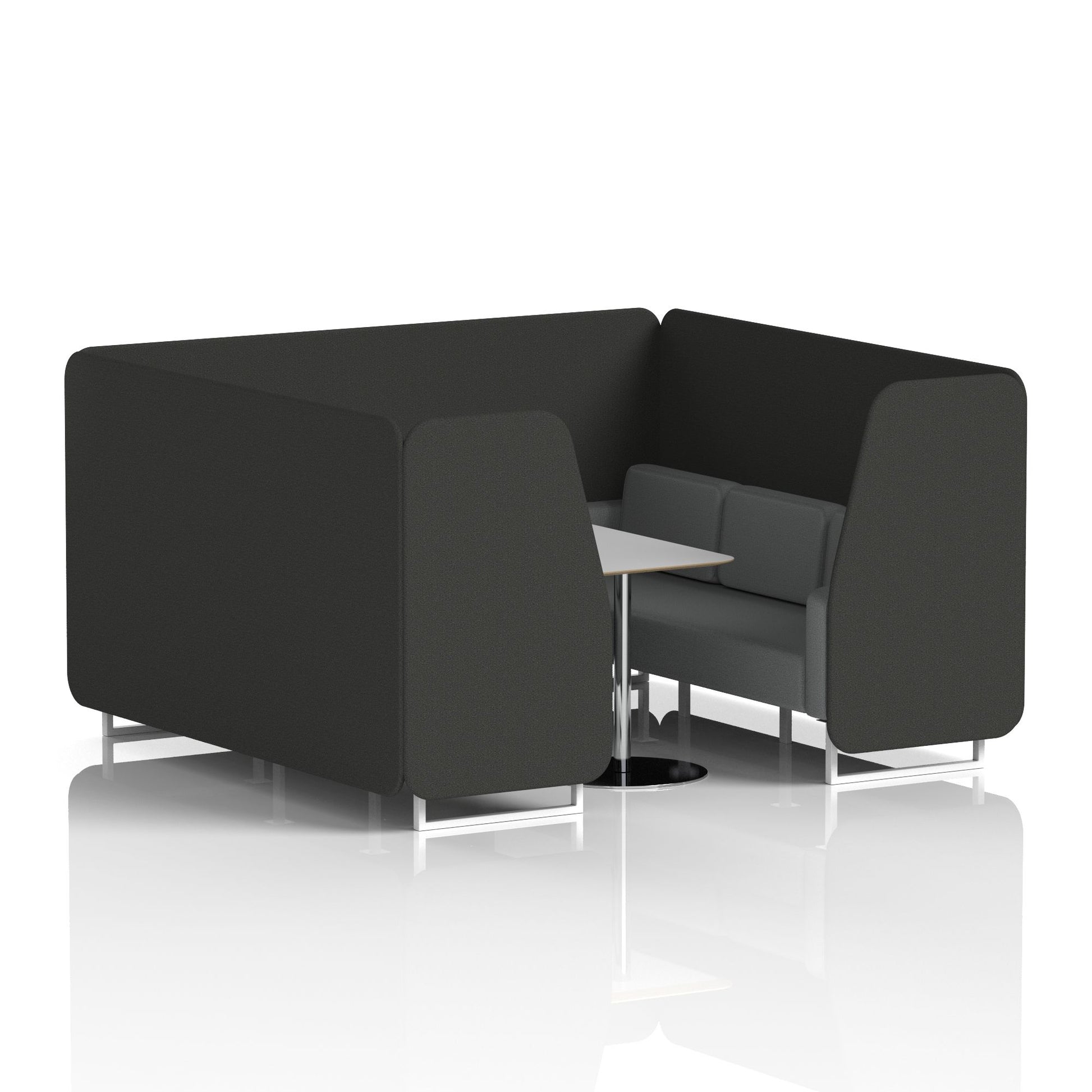 Brixworth Booth With White Legs And Grey Table In Two Tone