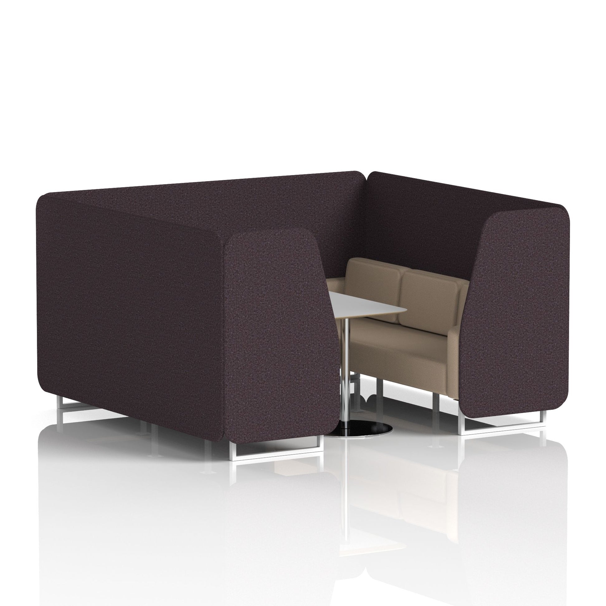 Brixworth Booth With White Legs And Grey Table In Two Tone