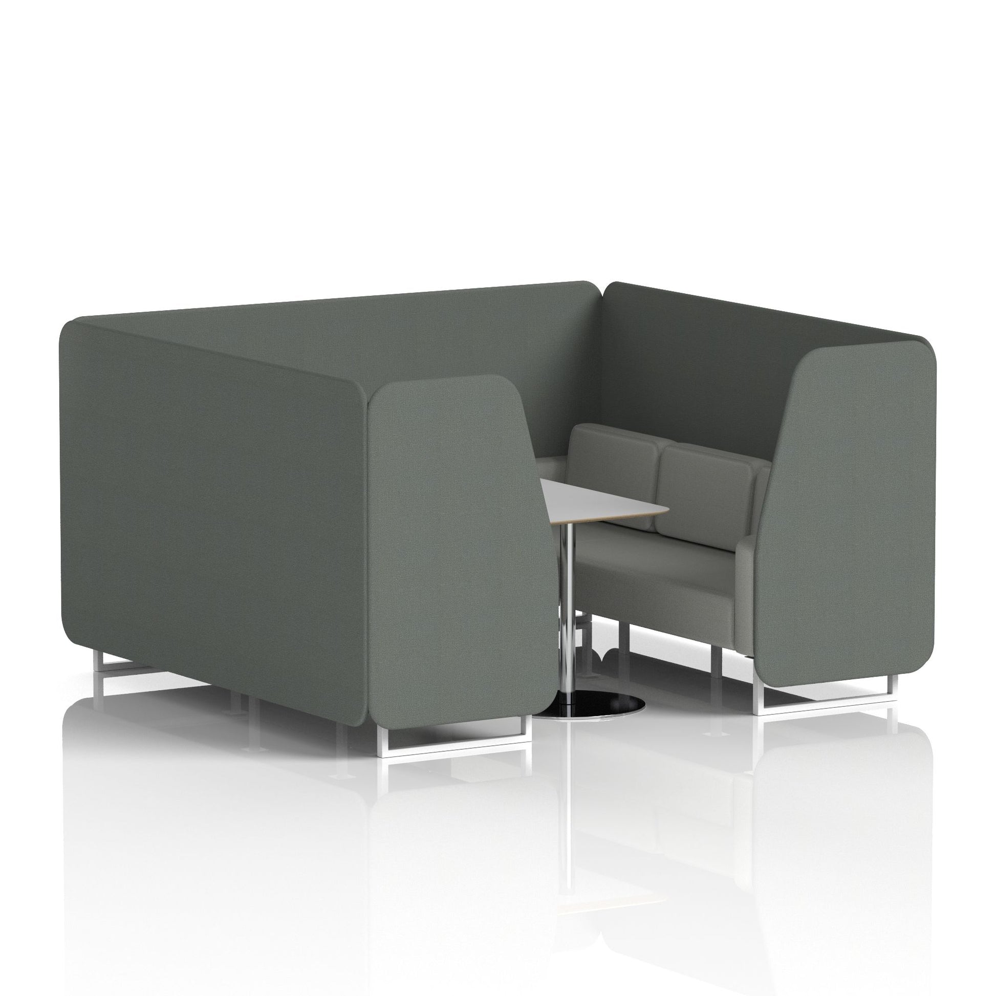 Brixworth Booth With White Legs And Grey Table In Two Tone
