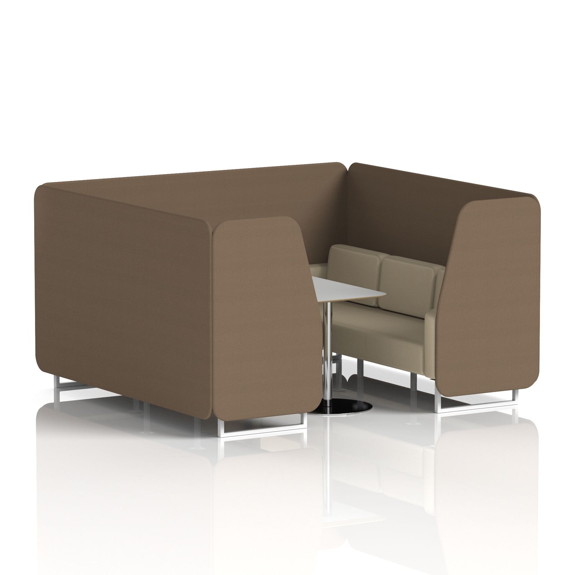 Brixworth Booth With White Legs And Grey Table In Two Tone