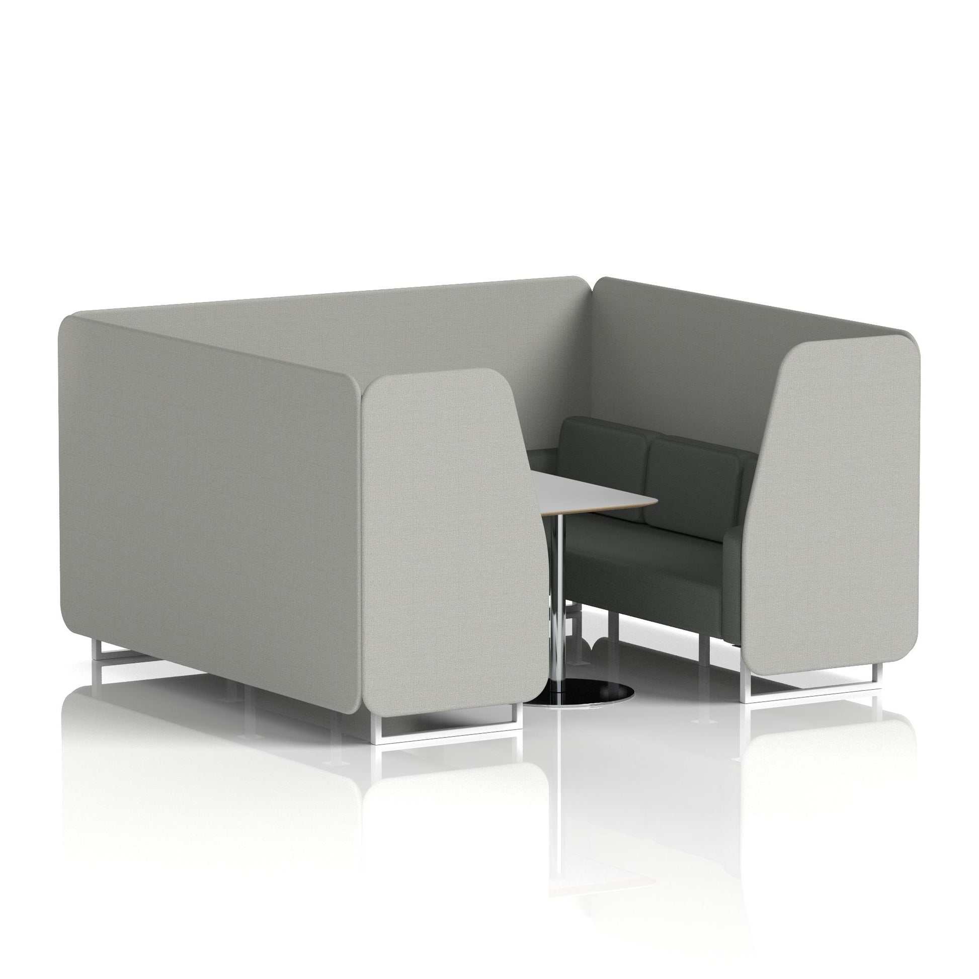 Brixworth Booth With White Legs And Grey Table In Two Tone