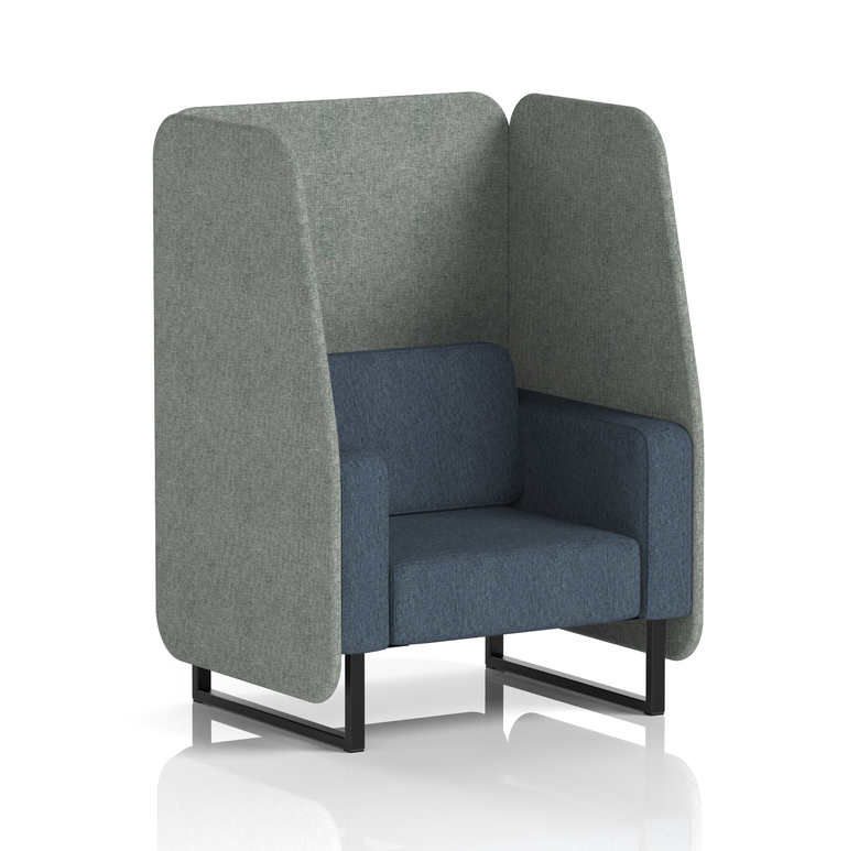 Brixworth Open Booth With Black Legs in Two Tone