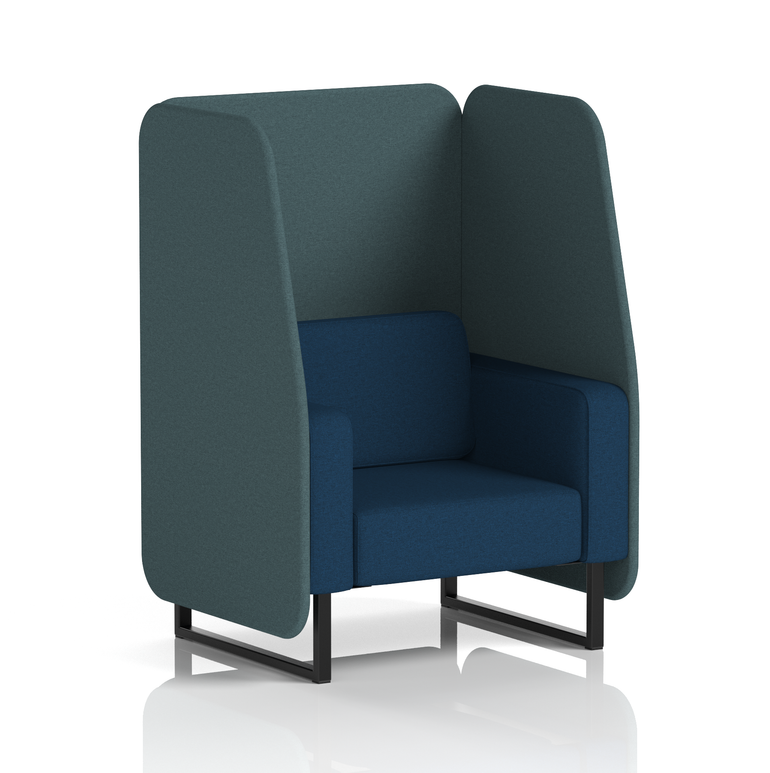 Brixworth Open Booth With Black Legs in Two Tone