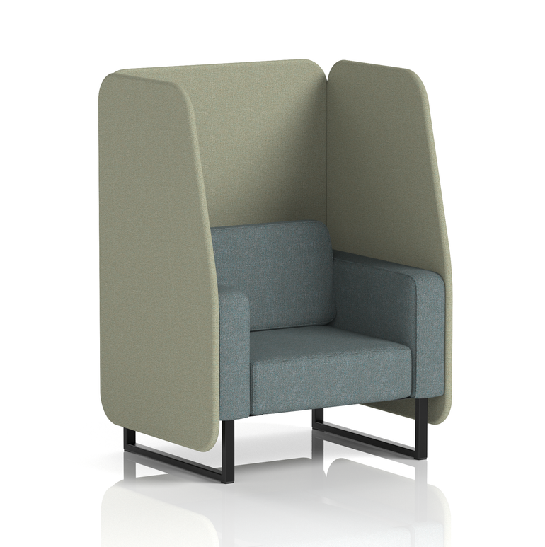 Brixworth Open Booth With Black Legs in Two Tone