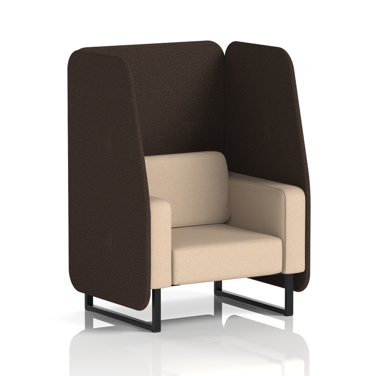 Brixworth Open Booth With Black Legs in Two Tone