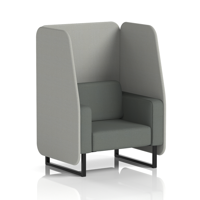 Brixworth Open Booth With Black Legs in Two Tone