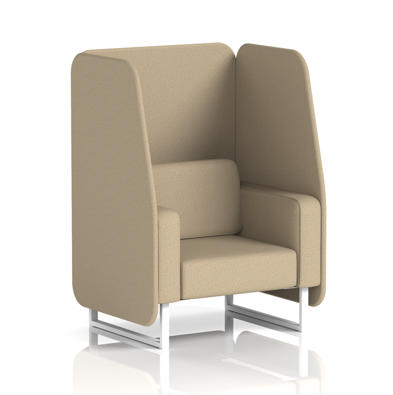 Brixworth Open Booth With White Legs in Single Tone