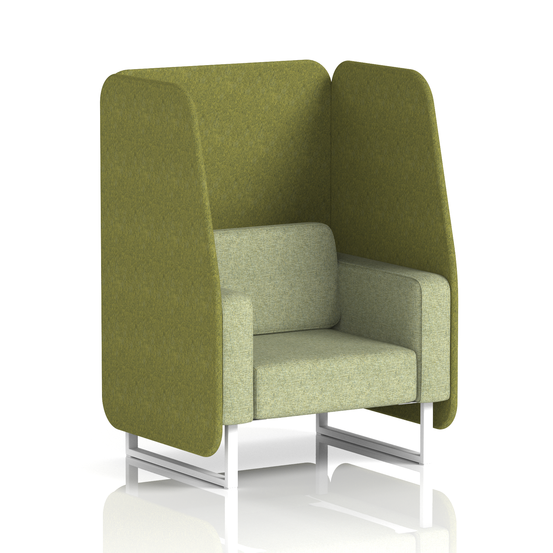 Brixworth Open Booth With White Legs in Two Tone