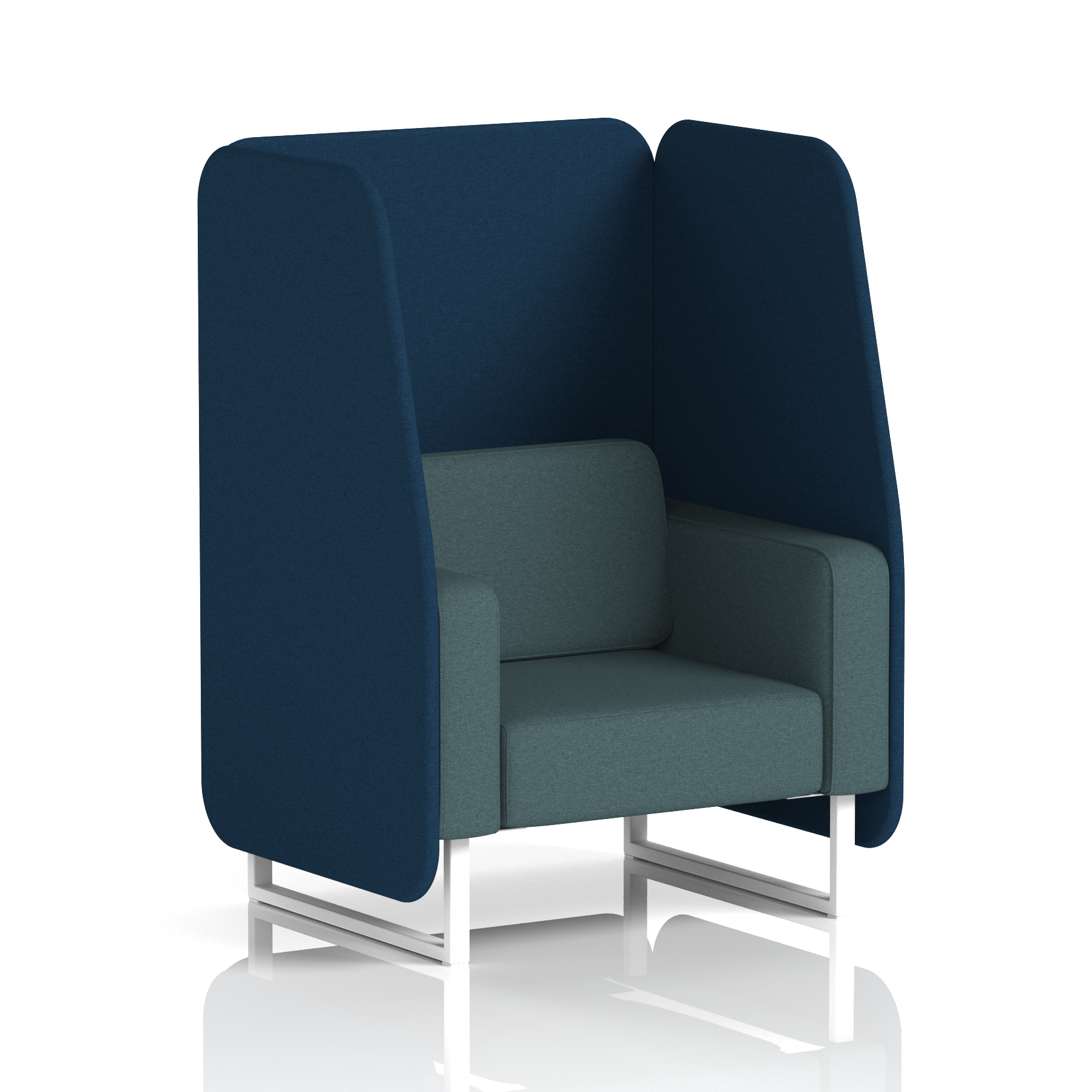 Brixworth Open Booth With White Legs in Two Tone