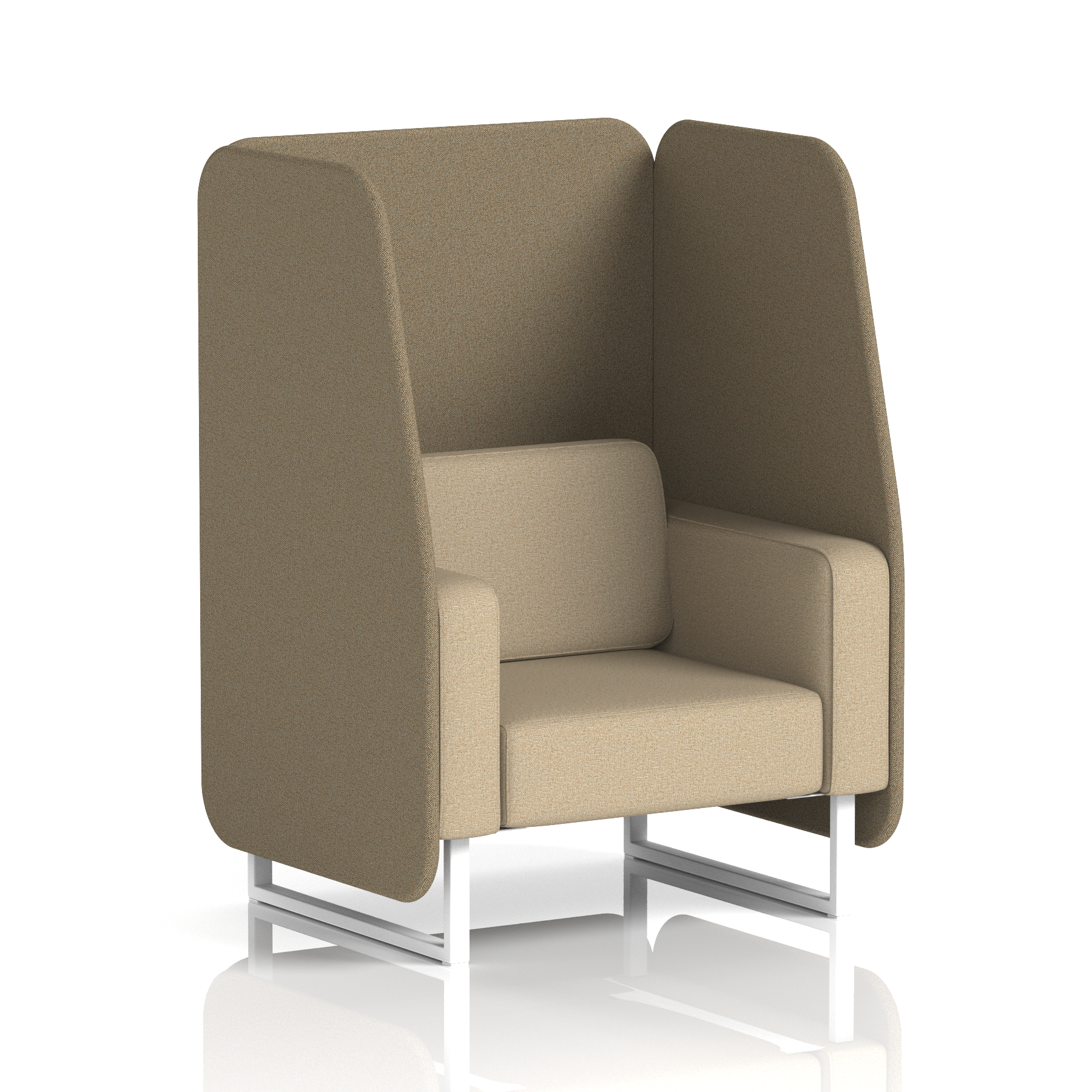Brixworth Open Booth With White Legs in Two Tone