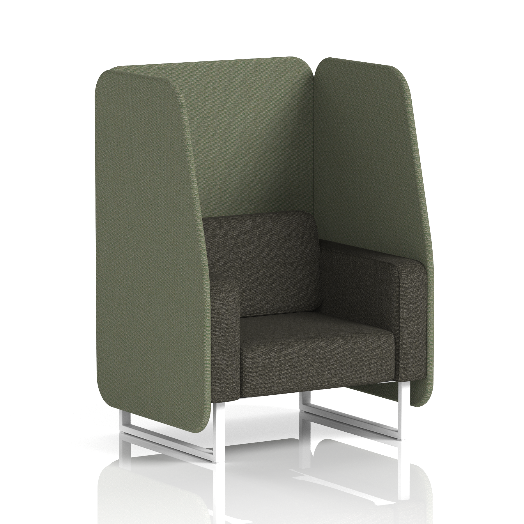 Brixworth Open Booth With White Legs in Two Tone