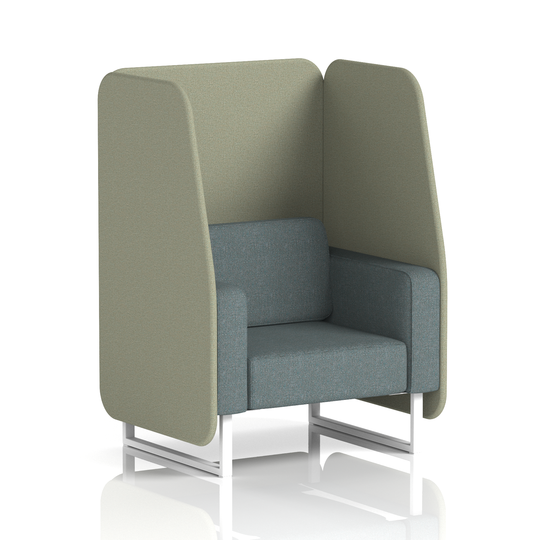 Brixworth Open Booth With White Legs in Two Tone