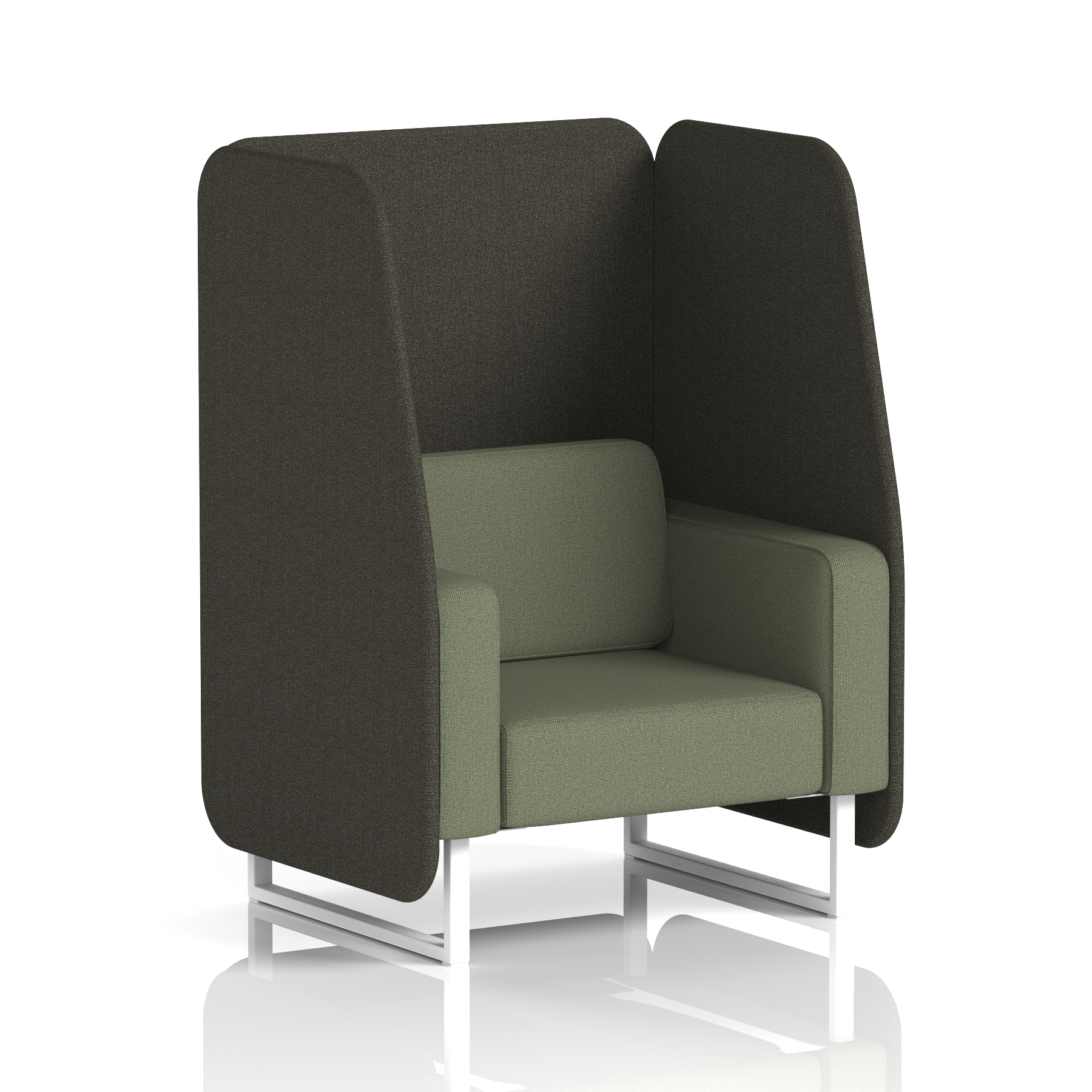 Brixworth Open Booth With White Legs in Two Tone