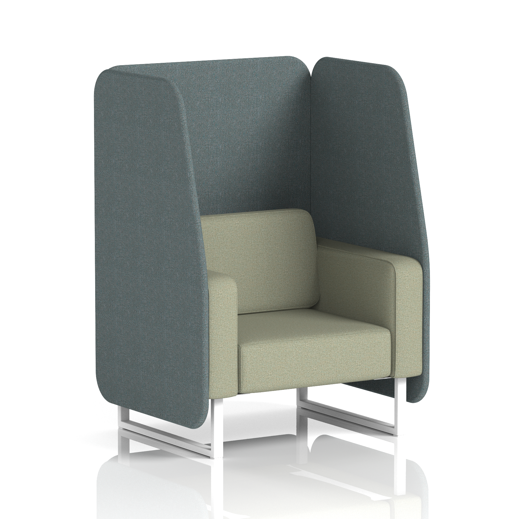 Brixworth Open Booth With White Legs in Two Tone