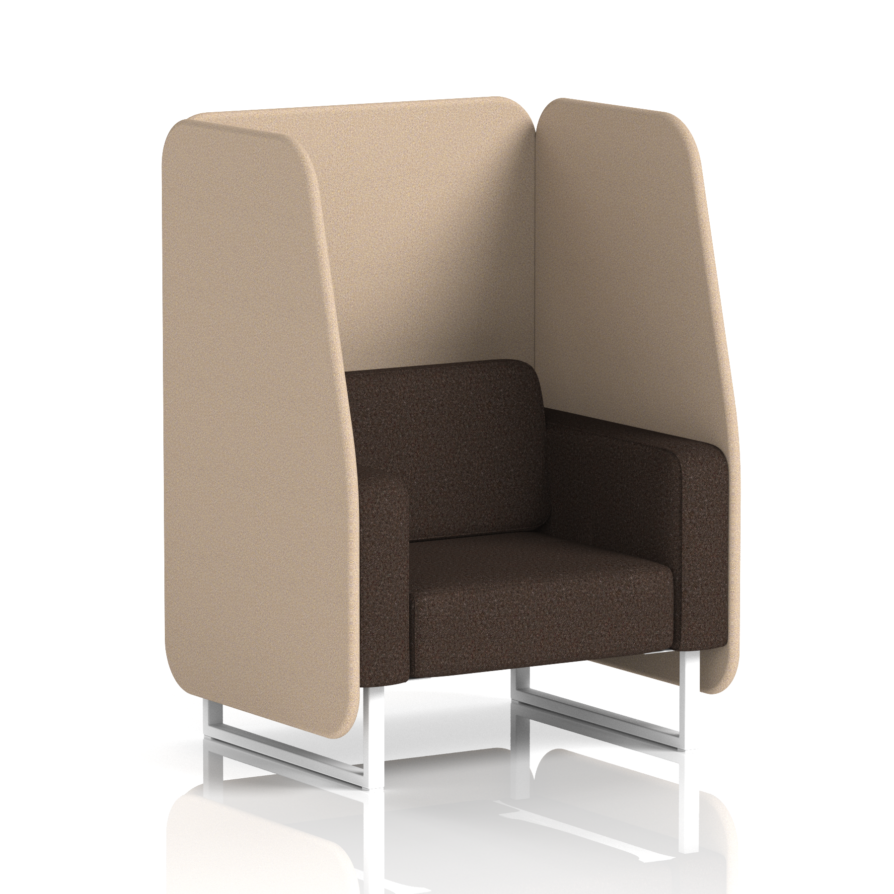 Brixworth Open Booth With White Legs in Two Tone