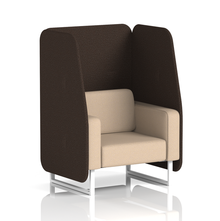 Brixworth Open Booth With White Legs in Two Tone