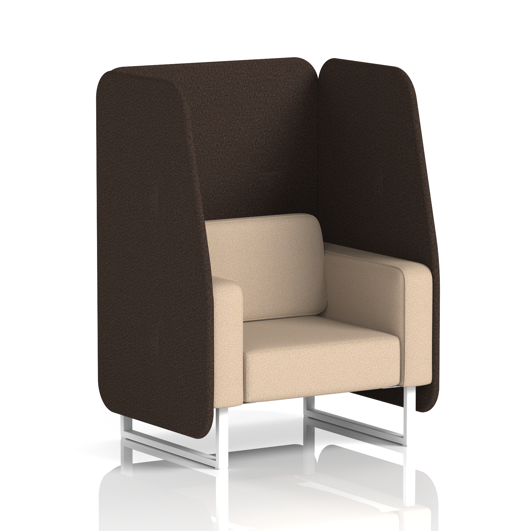 Brixworth Open Booth With White Legs in Two Tone