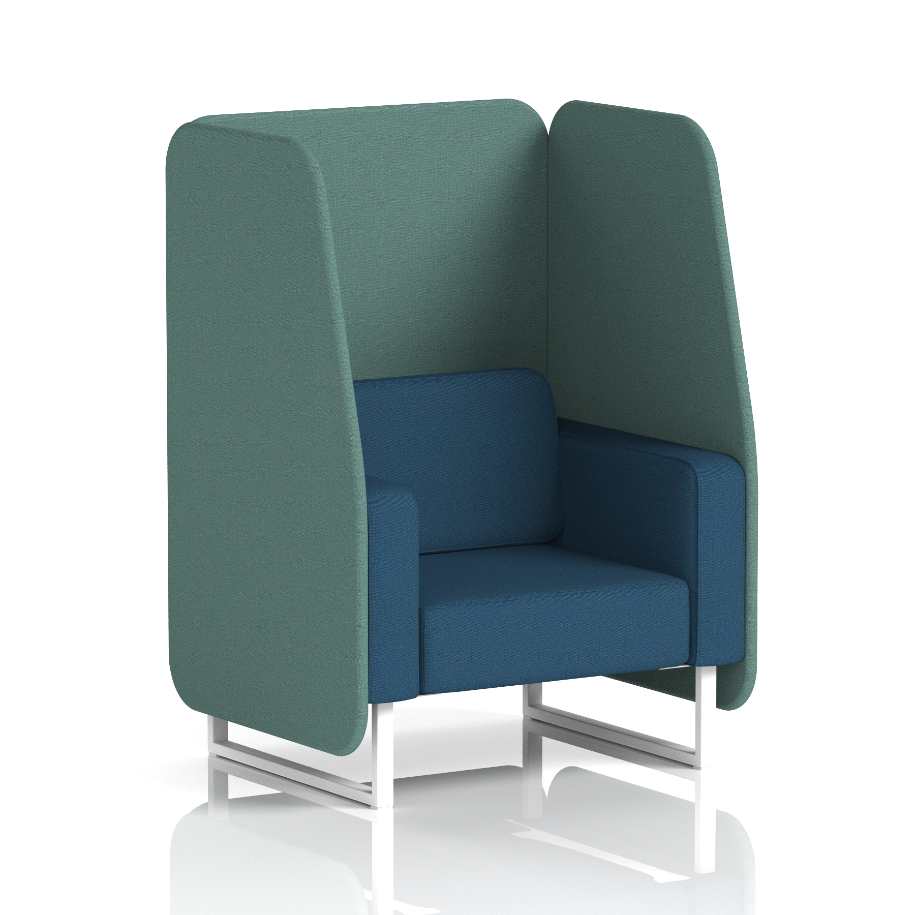 Brixworth Open Booth With White Legs in Two Tone
