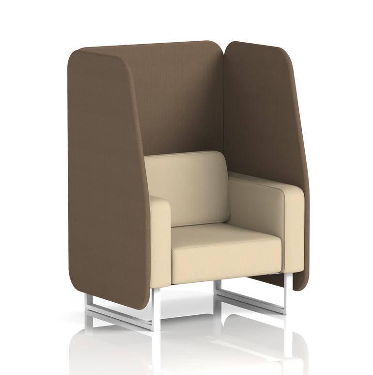 Brixworth Open Booth With White Legs in Two Tone