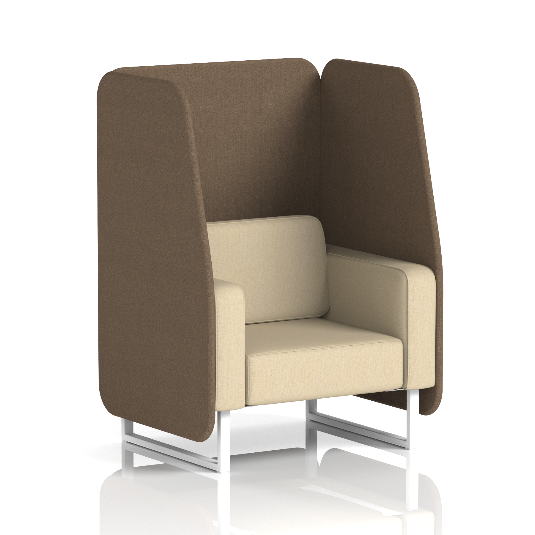 Brixworth Open Booth With White Legs in Two Tone