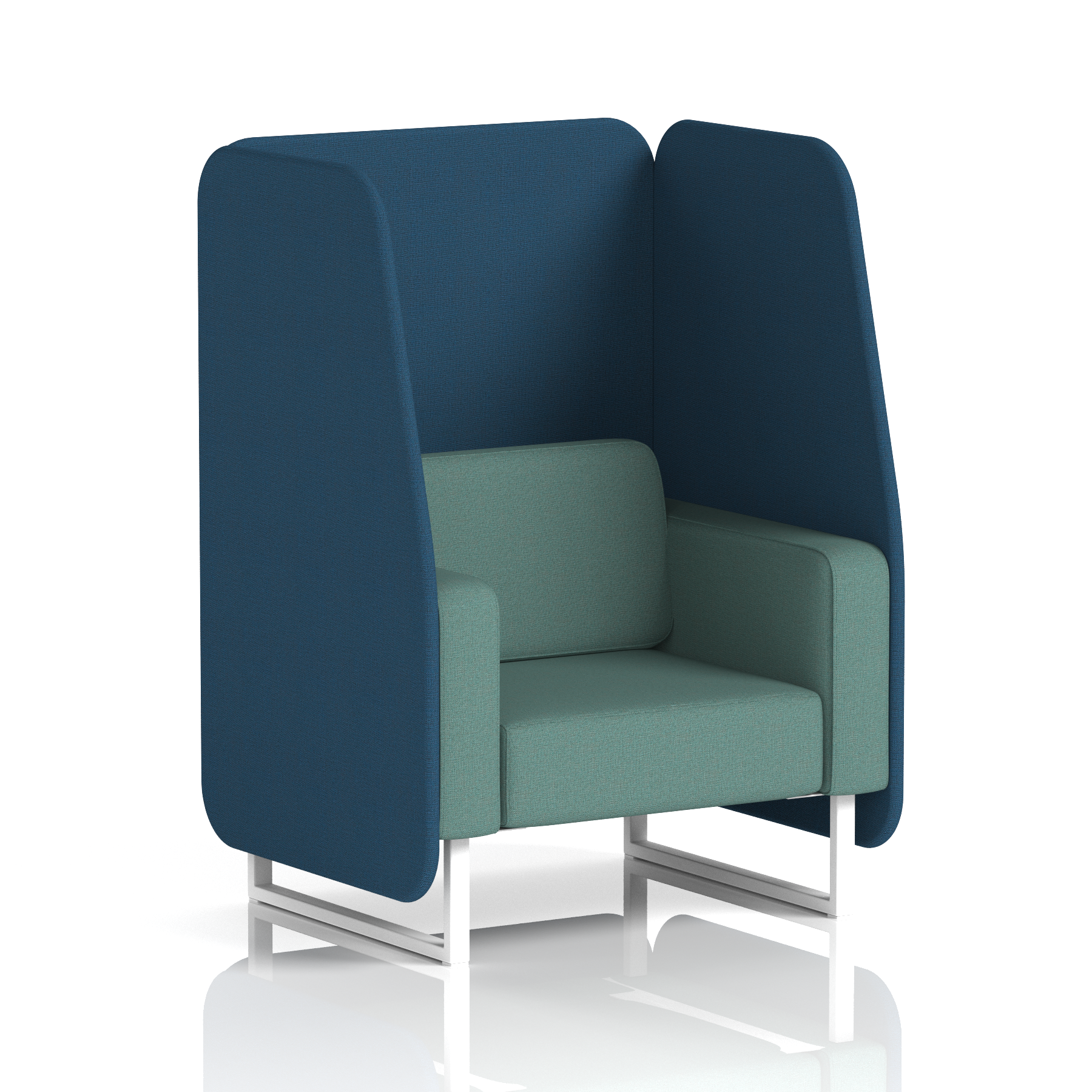 Brixworth Open Booth With White Legs in Two Tone
