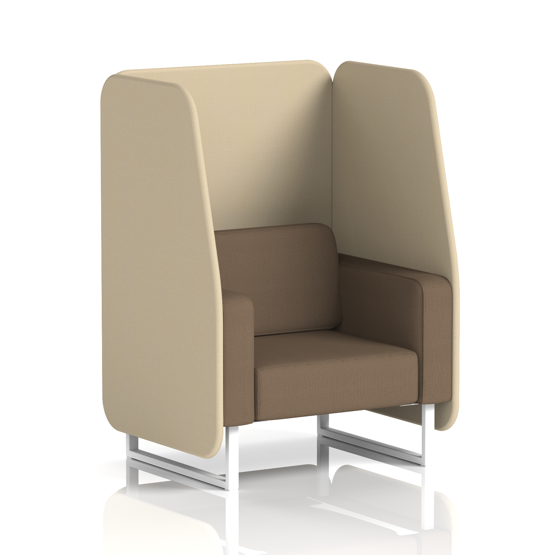 Brixworth Open Booth With White Legs in Two Tone