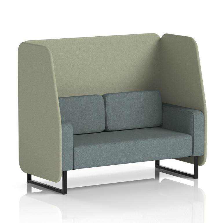 Brixworth Open Booth With Black Legs in Two Tone