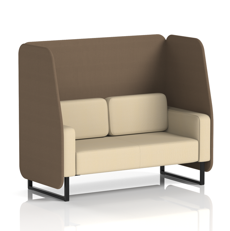 Brixworth Open Booth With Black Legs in Two Tone